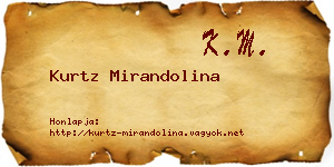 Kurtz Mirandolina névjegykártya